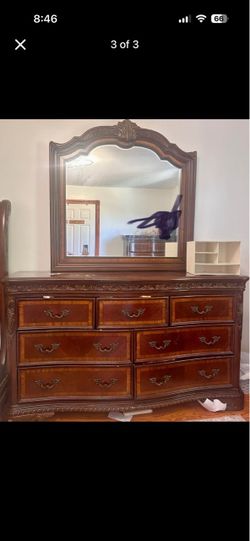 Wood Dresser with Mirror