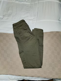 Olive Green Fitted Cargo Pants
