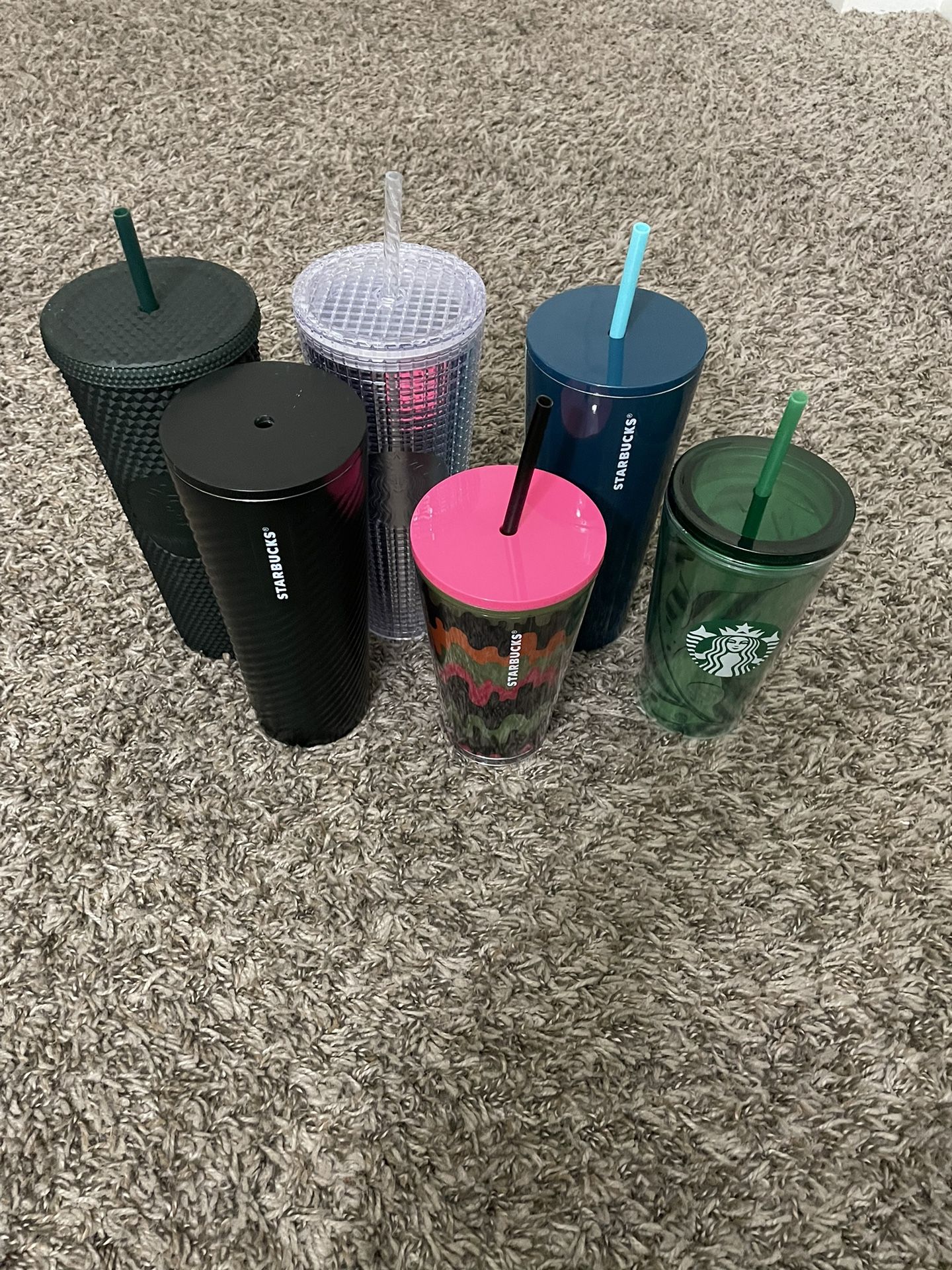 6 Starbucks Tumblers With Straws Bundle