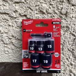 Milwaukee 6 pcs 3/8" Drive Impact Socket Set