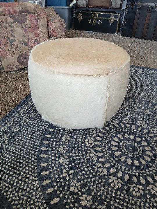 Genuine Cowhide Ottoman