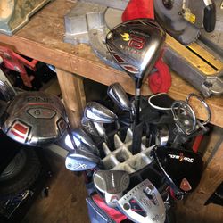27 Golf Clubs Two Bags TaylorMade Callaway 