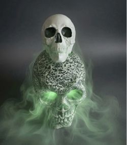 Skull Mister Halloween Smoking Skull Fogger Fog Machine Color Changing