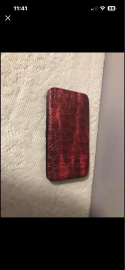Vintage Cherry Red Floral Pattern Cloth Clutch Purse