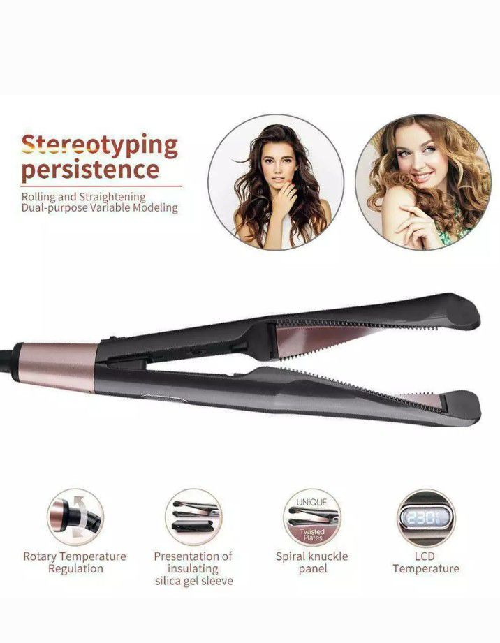 Pro 2 in1 Negative Ions Hair Straightener And Curling Iron Hair Curler Tool