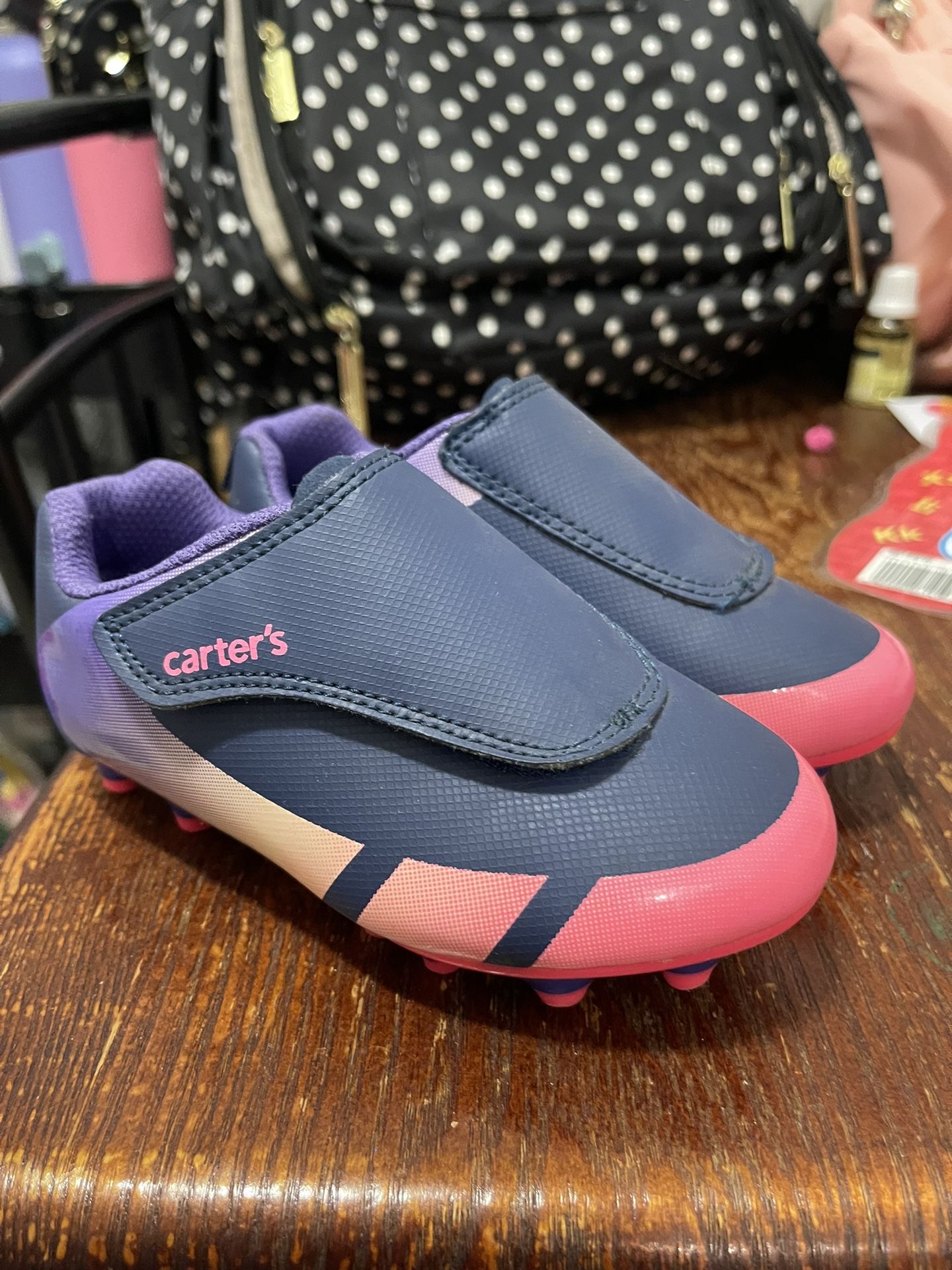 Carters Soccer Cleats Blue N Pink Size 9C