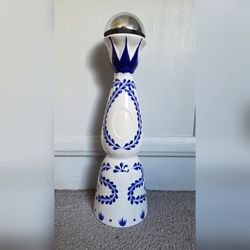 ​Empty Clase Azul Reposado Tequila Bottle 750ml - Blue White Ceramic Decanter