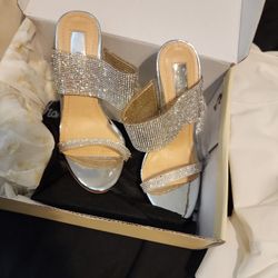 5.5 Silver Rhinestone Heels