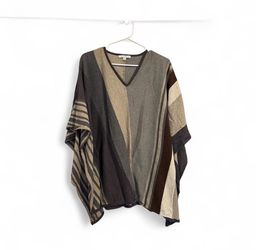 Cabi Brown & Tan Striped Top Size Small Neutral Casual Blouse