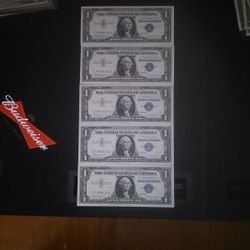 Sequenced Serial Number Silver Certificate Series Of 1957 B