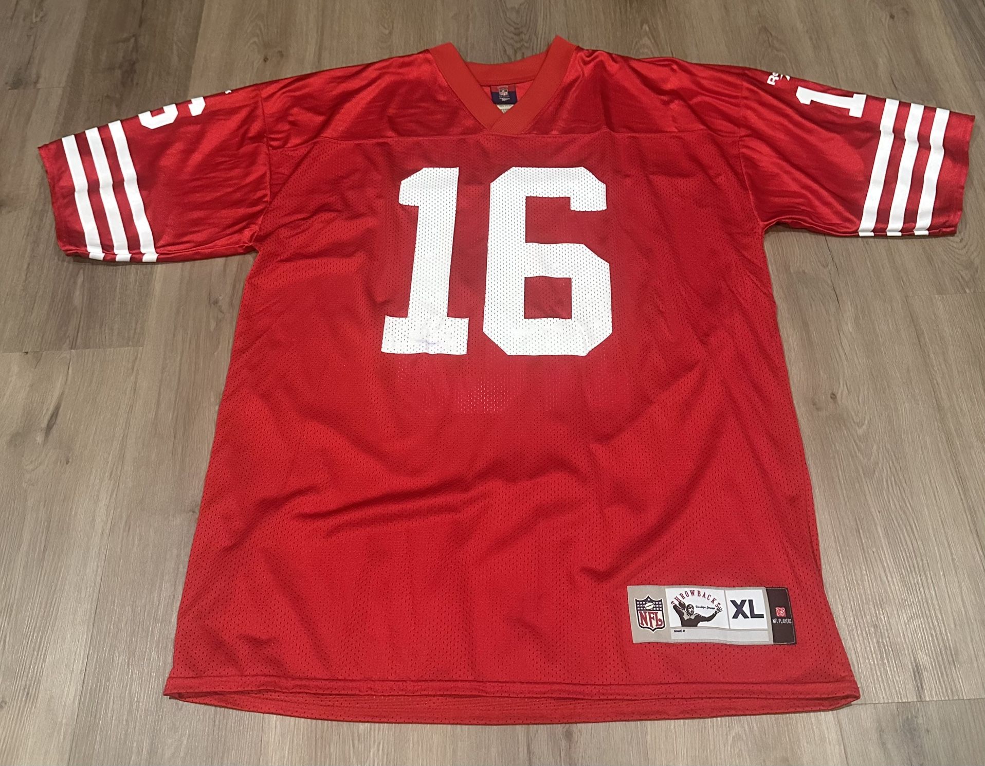San Francisco 49ersMontana16 Reebok Throwback NFL Red Jersey Adult XL