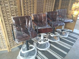 30"Faux Leather Swivel Barstools 