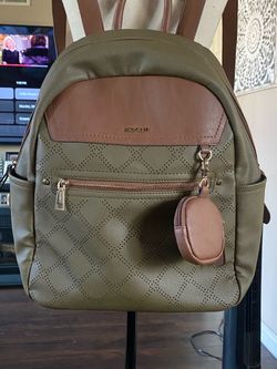 Rosetti Olive Green Faux Leather Backpack