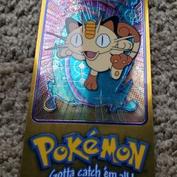 RARE Topps Pokemon #52 Meowth Oversize Holo Trading Card TV Animation Edition
