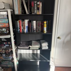 Black Wood Bookshelf With Adjustable Shelves