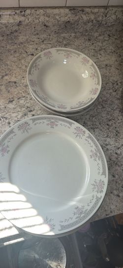 Vintage Floral Dinnerware Set – Plates & Bowls – Moving Sale