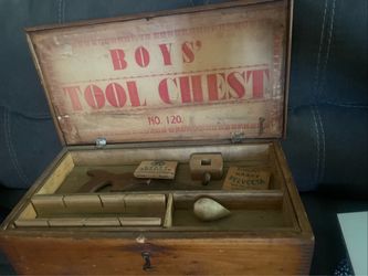 Antique Boys' Tool Chest No. 120 Wooden Box
