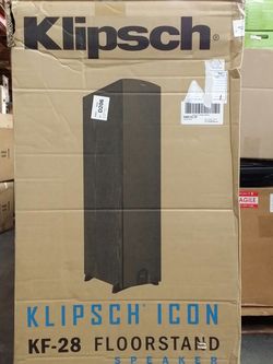 Klipsch and Polk Audio floor standing speakers