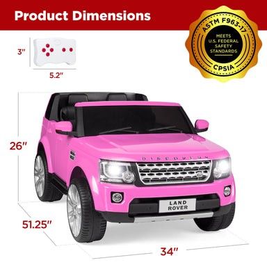 2 Person Pink Land Rover Remote Control Bluetooth Dadh BOARD Realistic 12V