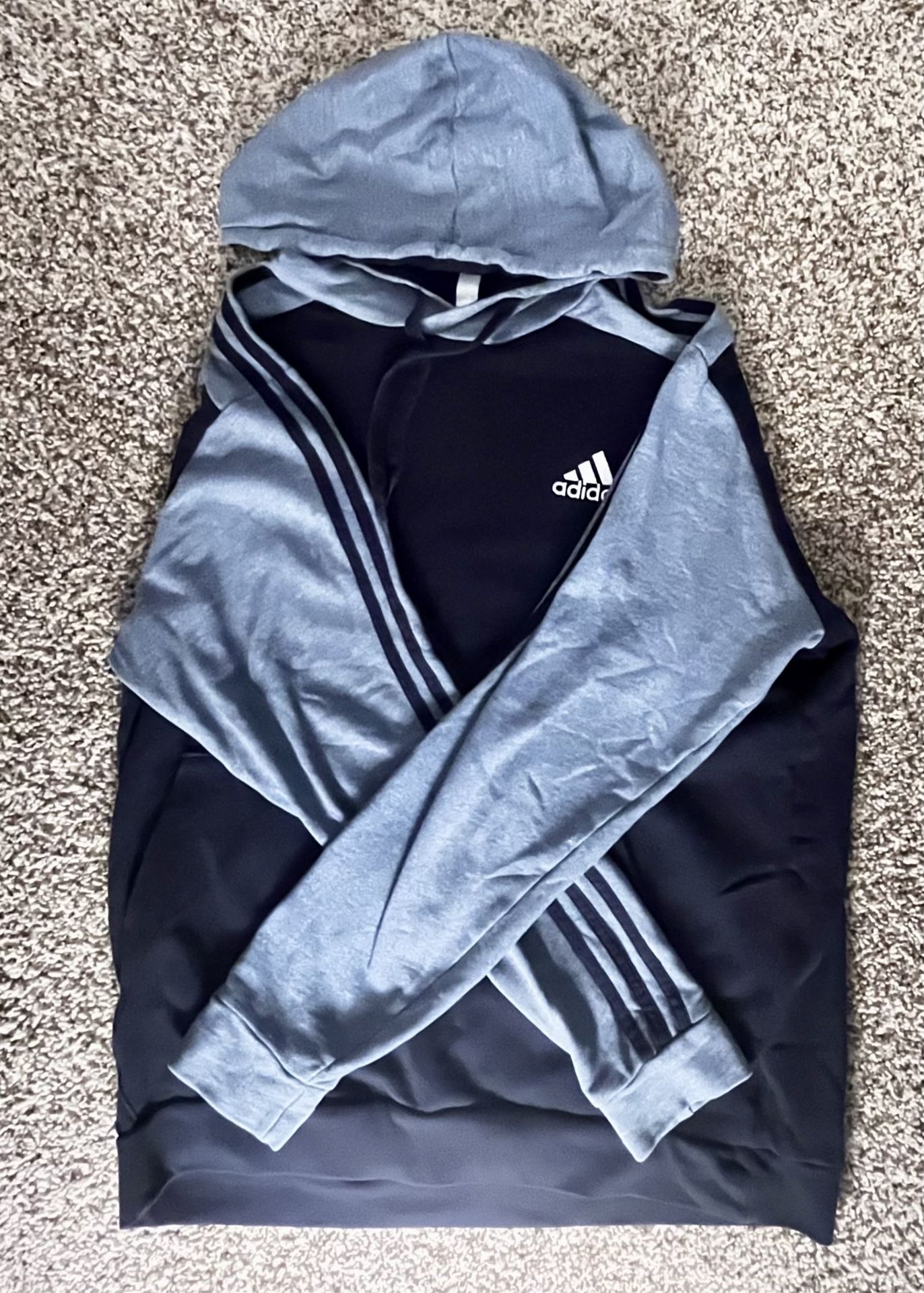 Adidas navyblue drawstring hoodie, L