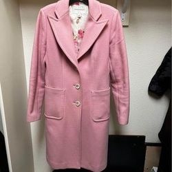 Banana Republic Vintage Pink Pea Coat, Full Length