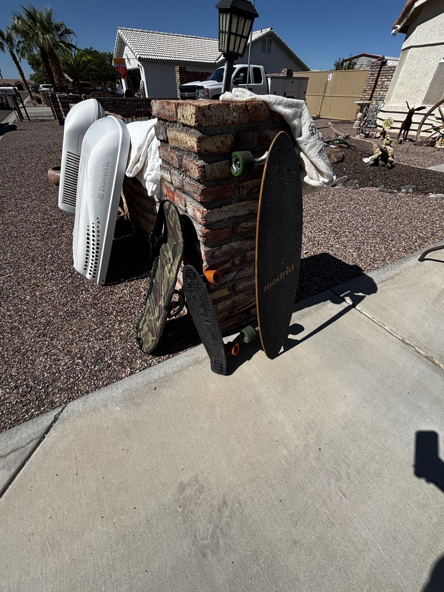 Long Board Skateboard And Other Board In Bag