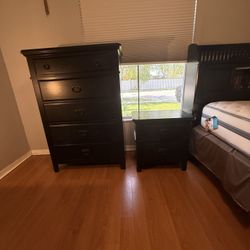 🖤 Black Twin Bedroom Set – Bed, Dresser & Nightstand