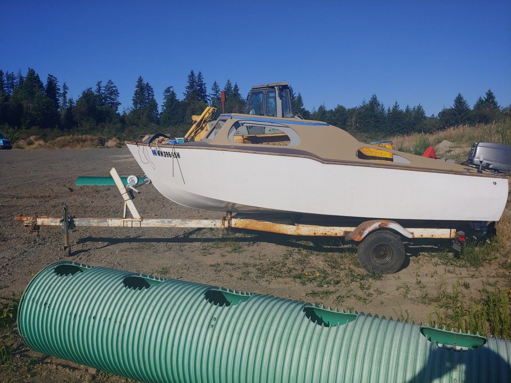 1950 Wooden boat & trailer (REDUCED)