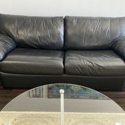 Black leather Couch