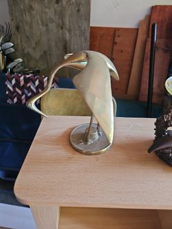 Brass Bowing Stork Decoration 
