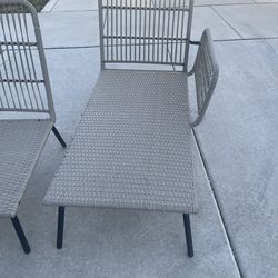 Wicker look resin lounge patio set