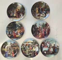 LOT OF 7-VTG "Die Ferienwoche der Familie Kappelmann" collector's plate series