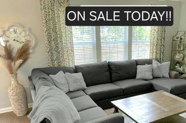 Gray Sectional Couch Sofa with Chaise