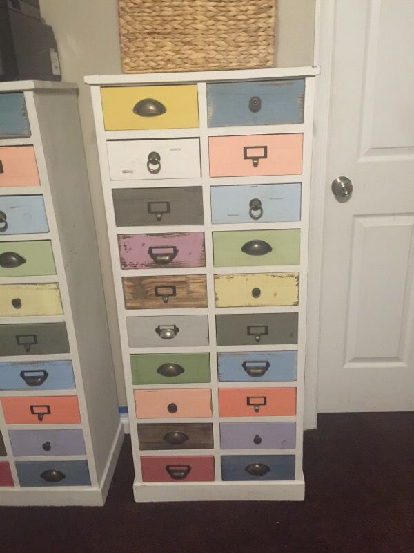 Distressed Antiqued 20 Drawer Cabinet From Hobby Lobby For Sale In