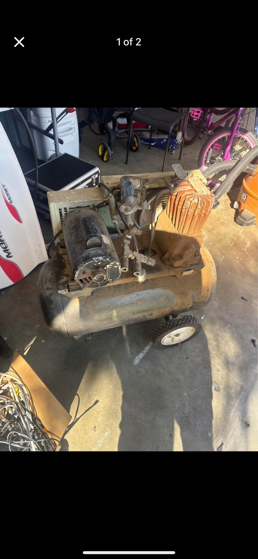 Air Compressor With Hose And Rack