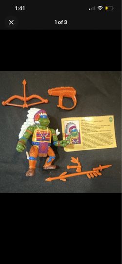 1992 TMNT Chief Leo + Accessories & Card