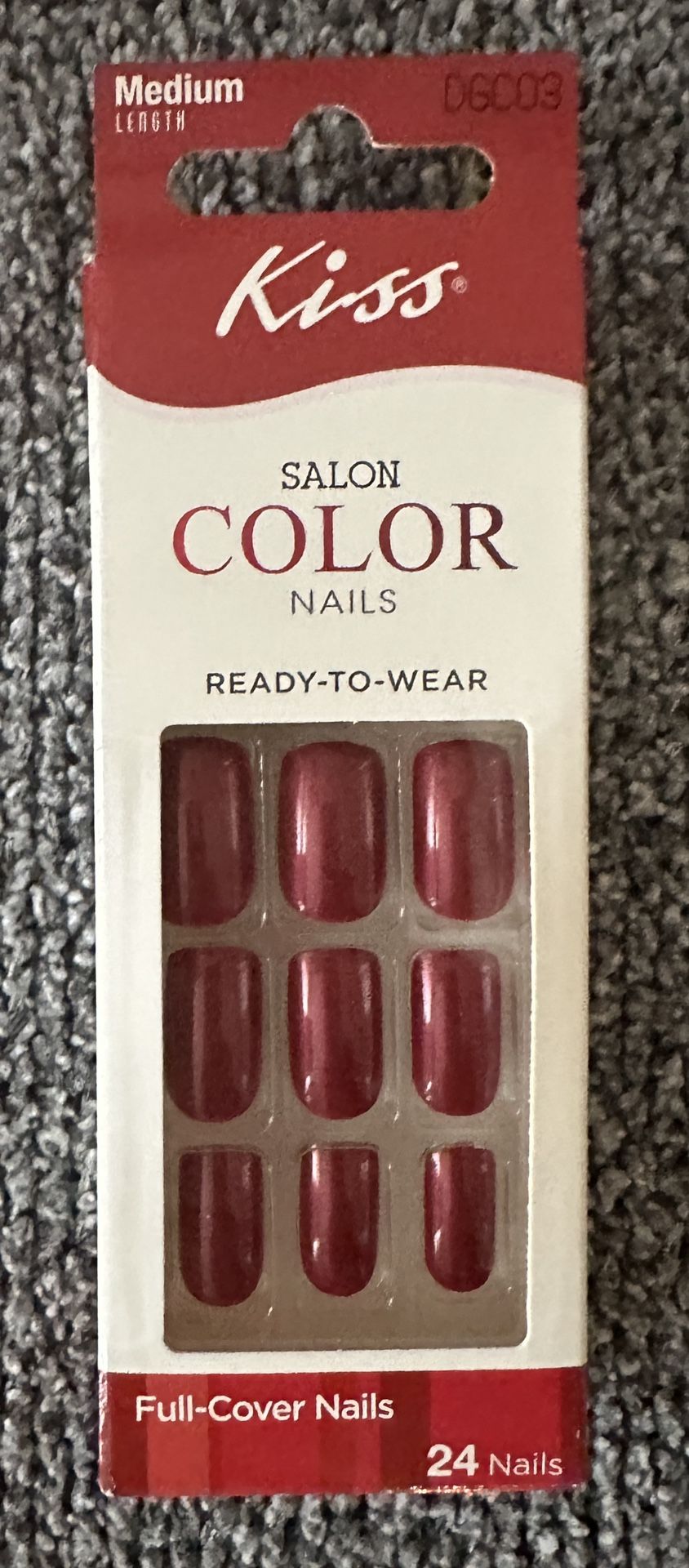 New Red Glue On Nails - Length Medium 