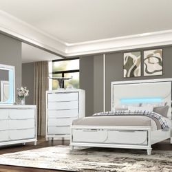 Brand New Elegant LED Queen Bedroom Set 