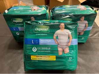 DEPEND FIT-FLEX UNDERWEAR - Dryshield Technology - 17 count package
