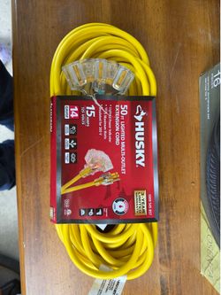 🔌 HUSKY 50FT Lighted Multi-Outlet Extension Cord – BRAND NEW