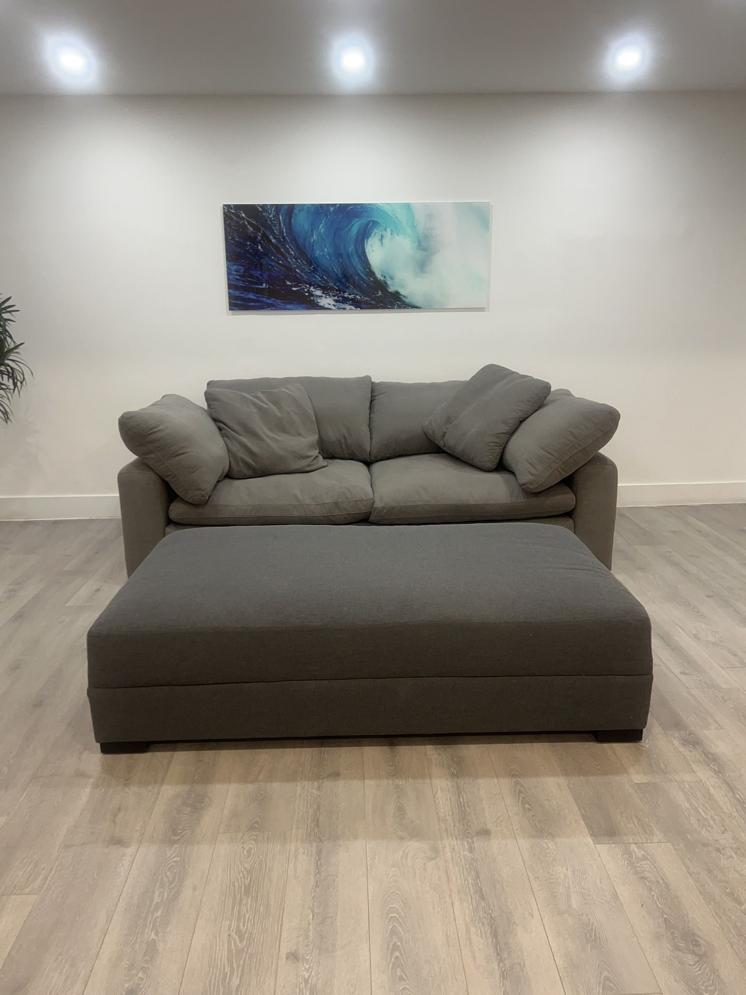 Nixon Loveseat Cloud Couch Gray RH Ottooman Maxwell FREE DELIVERY