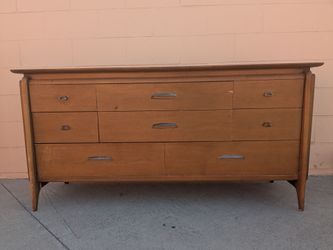 Mid-Century Modern Wood Dresser 7 Drawers