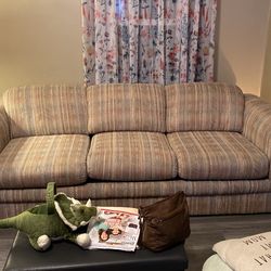 FREE 88” Long Sofa. Super Comfy, but it Is 10 years Old so does have wear and tear. Would Be perfect for A Rec Room