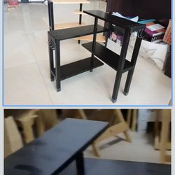 Countertop Corner Shelf All Black Wood