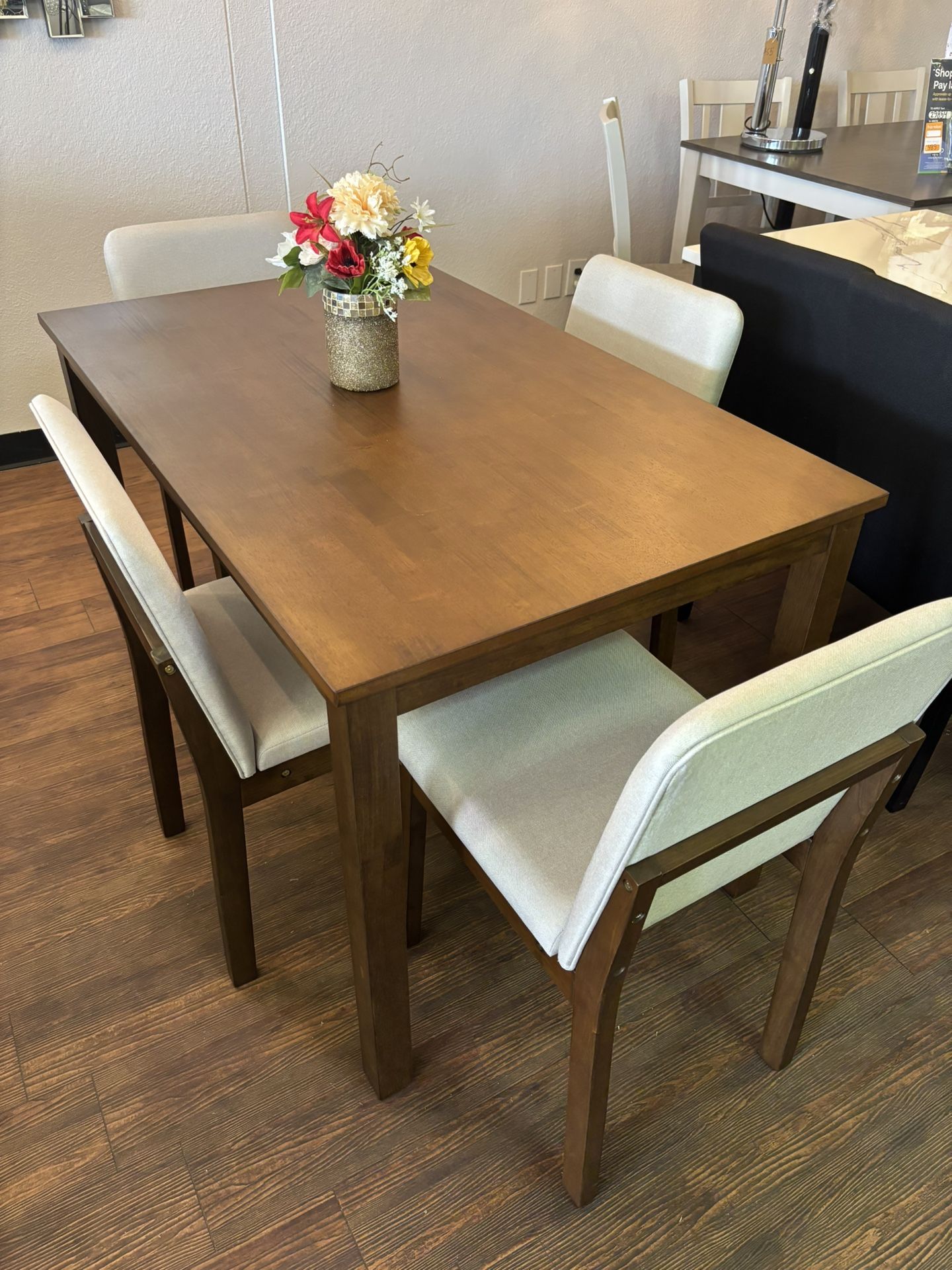 5Pc Brown Dining Table Set