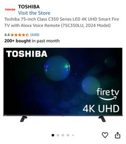 Toshiba 75-inch Class C350 Series LED 4K UHD Smart Fire TV with Alexa Voice Remote