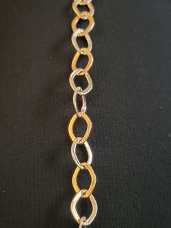 Beautiful Stamped Solid 925 Sterling Silver Gold Tone Chain Bracelet! Must See!