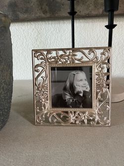 NEW Ornate Metal Photo Frame, 5 1/4”x5 1/4”