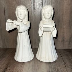 Ángel figurines - set of 2. Handmade & have holes in backs see pics