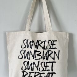 Sunrise, Sunburn, Sunset, Repeat Large Messenger Canvas Tote Bag